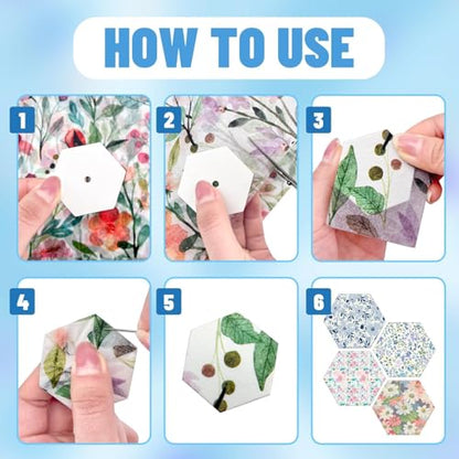 2000 PCS Hexagon Piecing Paper Templates, 1" White Paper templates, Quilting Templates Accessories for DIY Patchwork Crafts and Sewing Supplies - size: 1 Inch- 2000 pcs Hexagon ﻿