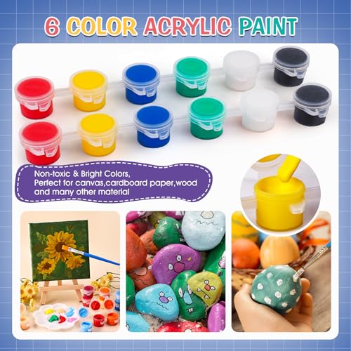 ESRICH 10 Set Canvas Painting Kit, Mini Acrylic Paint Set - size: 10 set 4 x 4 inches