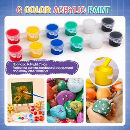 ESRICH 10 Set Canvas Painting Kit, Mini Acrylic Paint Set - size: 10 set 4 x 4 inches