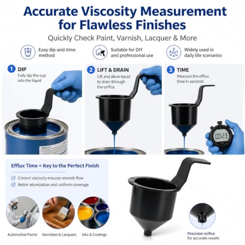 Liquid Consistency Thickness Cup Viscosity Measuring Cup Measure Paint Varnish Lacquer Inks Replace SG244 (1)