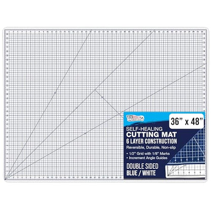U.S. Art Supply 36"x48" Self-Healing Cutting Mat 5-Ply White/Blue - color: White/Blue