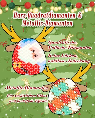 forever young Christmas Small Diamond Art Kits, 5x7 Inch Canvas | 6 PCS DIY square diamond painting kits for beginners and adults, perfect for collecting, display ＆ relaxing stress relief - color: Christmas