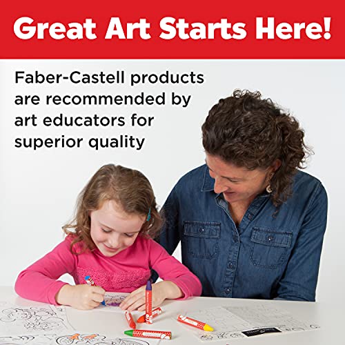 Faber-Castell Beeswax Crayons in Durable Storage Case: Non-Toxic Jumbo Triangle Crayons, Travel-Friendly Toddler Art Supplies for Kids (Ages 3+) (12 Count)