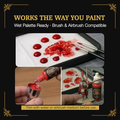Ludus Bellum Miniature Paint Red Color 18ml Precision Dropper Bottle | Professional Acrylic Paint for Miniatures & Models, Provides Quality Acrylic Tones and Shades for Warhammer 40K D&D Figures - color: Red