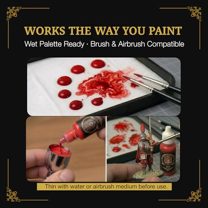 Ludus Bellum Miniature Paint Red Color 18ml Precision Dropper Bottle | Professional Acrylic Paint for Miniatures & Models, Provides Quality Acrylic Tones and Shades for Warhammer 40K D&D Figures - color: Red
