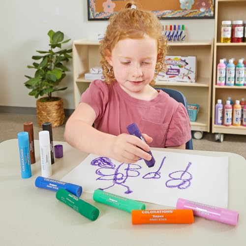Colorations Tempera Paint Sticks, Set of 12, Non-Toxic, No-Mess - style: Rainbow, 12 PK