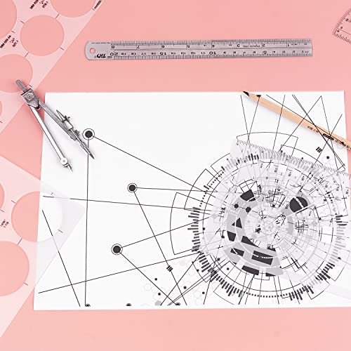 Tamaki Circle Template Circle Round Stencil Templates for Drafting for Office and School Building Formwork Drawings Templates, Large and Small Size, 3 Pack - size: 11.42 x 8.70 Inch