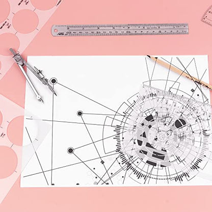 Tamaki Circle Template Circle Round Stencil Templates for Drafting for Office and School Building Formwork Drawings Templates, Large and Small Size, 3 Pack - size: 11.42 x 8.70 Inch