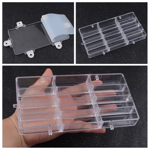 WANDIC Palette Box, 1 Pc 12-Well Empty Watercolour Box Airtight Paint Palette Container for Watercolor, Gouache, Acrylic and Oil Paint - color: 12-well