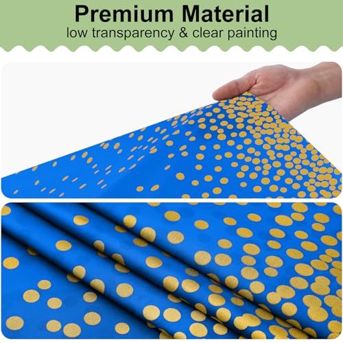 3 Packs Dot Disposable Table Cloth, 54 x 108 Inch Waterproof Plastic Tablecloth, Rectangle Gold Dots in Blue Table Covers for Picnic, Birthday, Party and Back to School - color: Gold in Blue, size: 54" x 108"