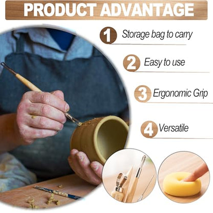 LINPHCEY 43Pcs Clay Sculpting Tools Set Perfect for Polymer Air Dry Modeling Clay Beginners & Professionals Ideal for DIY Pottery & Ceramics Tools for Clay Sculpey Sculpting & Crafting - color: 43PCS/SET