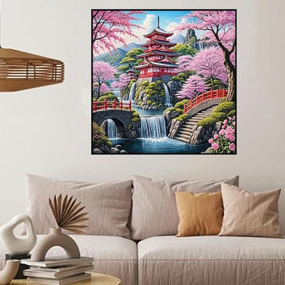 HHMATITS Cherry Blossom Diamond Art Kits for Adults 14X14IN - color: Cherry Blossom