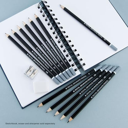 Royal & Langnickel SPEN-12 Essentials Sketching Pencil Set, 12-Piece - size: 12 Count (Pack of 1)