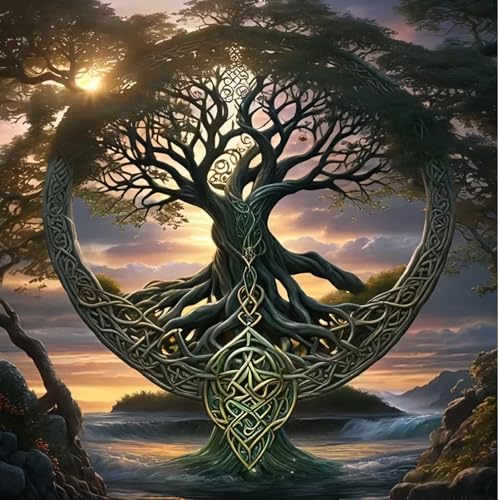 COHAYISY Tree of Life Diamond Art Kits for Adults - Trees Diamond Painting Kits for Adults, DIY Full Drill Tree of Life Diamond Art Painting, Gem Painting Kit for Wall Decor 12x12inch - color: 25-43 The Tree of Life