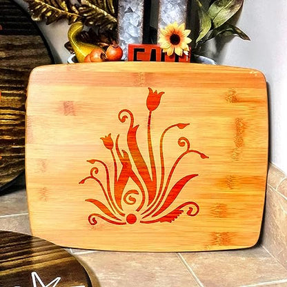 yhslmh Floral Stencils for Painting on Wood Furniture Wall Reusable Canvas Flower Flourish Swirls Stencil for Crafts Boho Art Projects Drawing Card Making Pattern Decoratives (Flourish Swirls) - style: flourish swirls