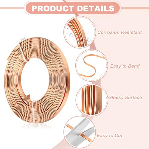 uxcell 18 Gauge Flat Aluminum Wire, 16.40 ft 5mm Wide Aluminum Crafts Wire for Flower Bonsai Crafts Carving DIY Bezel Sculpting Gem Metal Wrap, Copper - color: Copper, size: 5mm