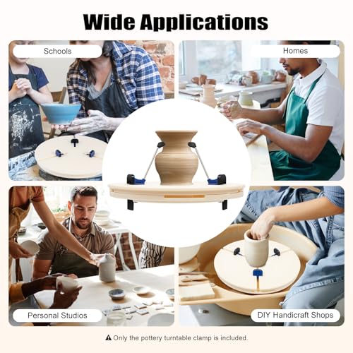 Pottery Machine Turntable Clamp, Detachable Ceramic Pottery Trimming Tool Set, Adjustable Ceramic Art Spinner Repair Tool for Beginners and Professionals