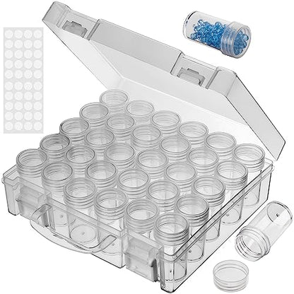 Bead Organizer, Bead Containers, 30 Grids Diamond Painting Storage Containers Clear Bead Organization Diamond Painting Accessories Small Storage Container for Beads Seeds Glitter Rhinestones (1 Pack) - size: The outer box: 16 x 14 x 5.3cm (1 Pack)