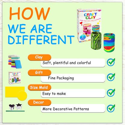 MHMYDIS Make Your Own Clay Luminaries - Clay Lanterns Making Kit Activity for Boys Girls Age 6 7 8 9 10 11 12 Year Old and up - Arts and Crafts Kit for 8-12 Year Olds - size: Small