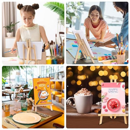 AROIC 20Pack 11.8in Wood Easels,Painting Party Easel,Canvas Holder | Kids Student Tabletop Easels for Painting,Easel Stand for Painting Canvases,Portable Canvas Photo Picture Sign Holder - style: 11.8"-20p