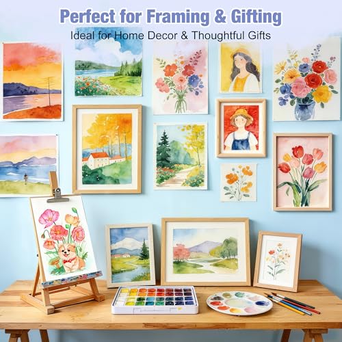 Creazic Watercolor Paper Pad, 9"x12", 140lb/300gsm Cold Press Artist Paper - color: Blue, size: 9" x 12" Glue Bound
