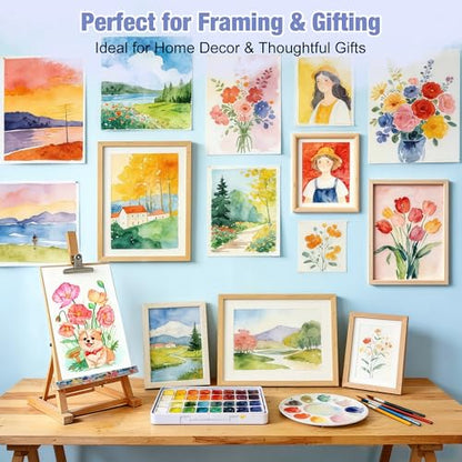 Creazic Watercolor Paper Pad, 9"x12", 140lb/300gsm Cold Press Artist Paper - color: Blue, size: 9" x 12" Glue Bound