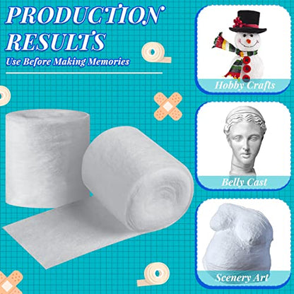 48 Rolls Cast Padding Soft Undercast Gauze Bandage Roll Cotton Wraps Cast Padding Use with Plaster Cloth Gauze Bandage for Body Art Projects Mask Making Crafts, 2" x 8.9 ft