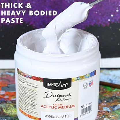 Handy Art Modeling Paste, 32 oz, Opaque White Finish, 3D Texture & Impasto - color: Modeling Paste, size: 32 Fl Oz