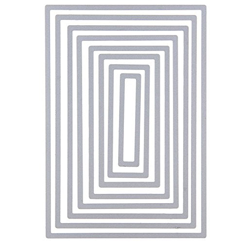 8Pcs Rectangle Cutting Dies Stencil DIY Scrapbook Album Paper Card Embossing Tool (Rectangle) - style: Rectangle