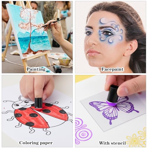 125 Pieces Finger Sponge Daubers Foam with Box Face Paint Sponges Painting Craft Set Finger Paint Drawing Chalk Fingers Painting