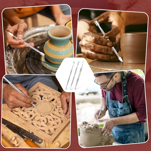 Piriuuo Wax Carving Tools Set, Stainless Steel Clay Sculpting Tools Double-Ended Pottery Carving Tools Wax Modeling Tools Dental Carvers Tools Wax Accessories Modeling Sculpting and Shaping(5 Style) - size: 5 Style