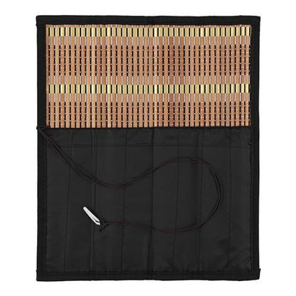 Creative Mark Paint Brush Roll Up Case - Bamboo Brush Mat with Tie Closure, 8 Large Pockets for Short and Long Handle Brushes, Breathable Design for Artists, Teachers, Students - size: Large