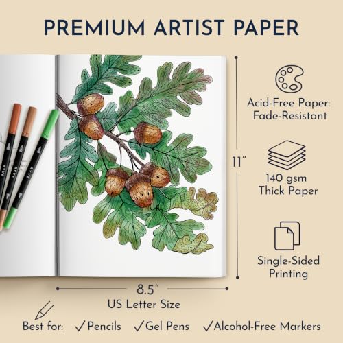 Flower Coloring Book for Women with 31 Botanical Designs & Virtue Prompts | Adult Coloring Book for Women with Calming Plant & Garden Designs for Mindfulness & Stress Relief, 140gsm Perforated - color: Mindful Meadows - Plants & Flowers