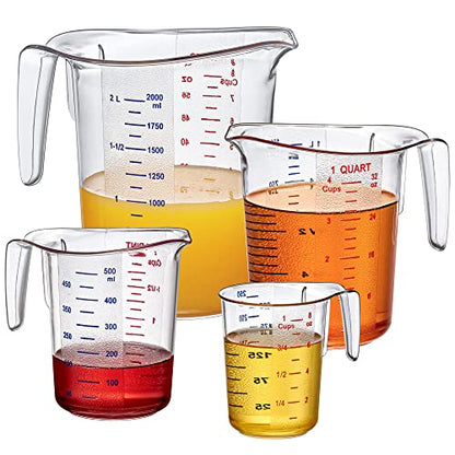 Melissa - Plastic Measuring Cups (4-Piece Set), Food-Grade Measuring Jugs, 1/2/4/8-Cup Capacity, Unbreakable, Stackable, Dishwasher-Safe, Great for Oil, Vinegar, Flour, and More - style: 4-Piece Set (1/2/4/8-Cup)