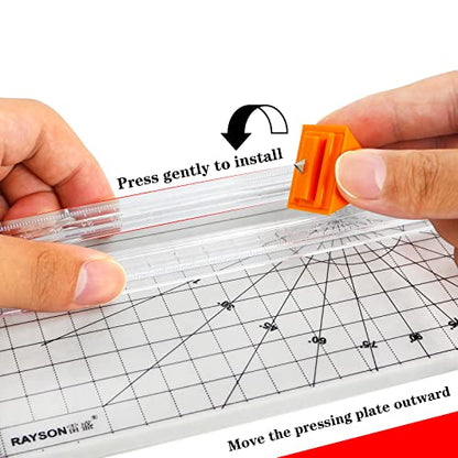 Rayson Paper Cutter Trimmer, A4 Size, 12" Craft Cutter, White - color: White