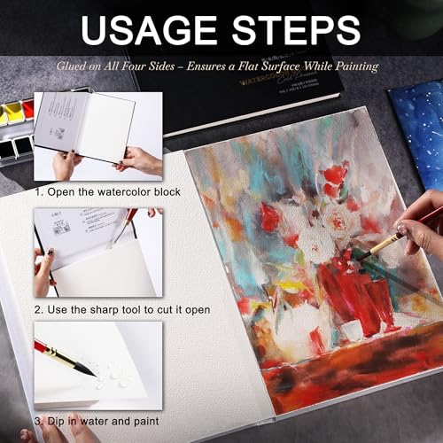 rubens Watercolor Paper Block, 7.6 x10.6 in Cold Pressed Watercolor Papers - size: 16K-Cold Pressed