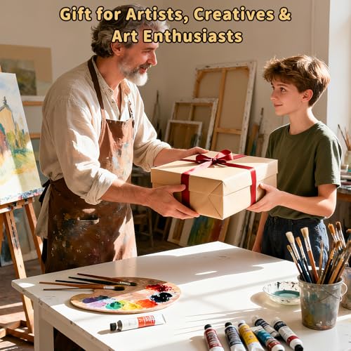 4-Pack 24x24 Square Stretched Canvas Cotton for Oil & Acrylic (60 x 60 cm) | 380gsm 100% cotton, triple acid-free gesso, no bleed warp resistant, for mixed media - size: 4PK - 24"x24"