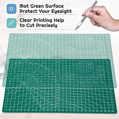anezus Self Healing Sewing Mat, Rotary Cutting Mat Double Sided 5-Ply Craft Cutting Board for Sewing Crafts Hobby Fabric Precision Scrapbooking Project 9inch x 12inch(A4) - color: Green, size: 12" x 9"