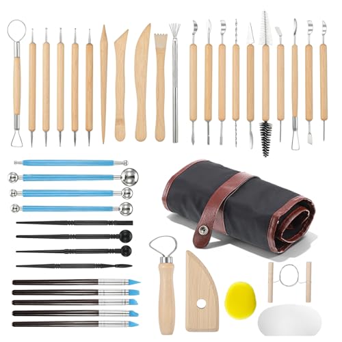 40 Pc Clay Sculpting Tool Set,Pottery Carving Tool Kit,Clay Modeling Tool