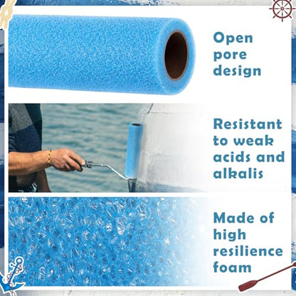 Nuanchu 3 Pcs 9" Blue Foam Textured Rollers Washable Foam Textured Paint Roller Opened Celled Roller for Swimming Pool Boat Deck Cabin Floor Ceiling Drywall Bed Liner Other Small Area, Without Handle - size: 9 Inch