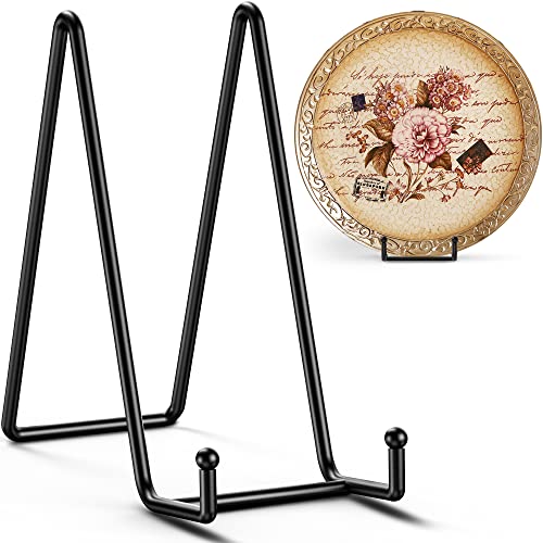 TR-LIFE 10 Inch Large Plate Stands for Display - Metal Plate Holder Display Stand + Picture Frame Holder Stand + Small Easels for Decorative Platter, Book, Plaques, Photo, Tabletop Art (2 Pack) - size: 10 Inch