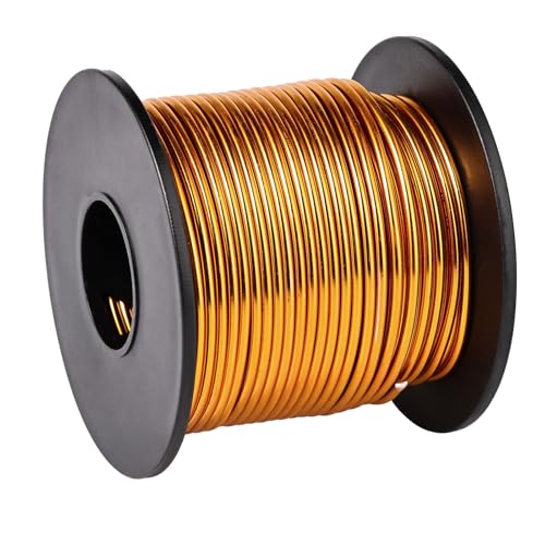 95FT 14 Gauge Bendable Dark Gold Aluminum Craft Wire for DIY Jewelry Making | 2mm Thick Soft Metal Sculpting Aluminum Armature Wire Roll Bulk for DIY Craft - color: Dark Gold, size: 14 Gauge