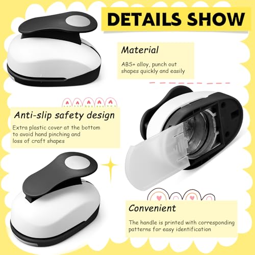 CHENGU 6 Pcs Circle Punch Set 3in/2in/1.5in/1in/0.6in/0.3in Scrapbook Hole Punchers Crafting with 10 Sticker Paper Round Cutter Scrapbook for Office Supplies DIY Albums Photos(Black) - color: Black, style: Circle