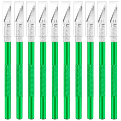 Exacto Knife, 10 Pack Exacto Knife Set, Craft Knives with Sharp Blades, Precision Knife for Paper, Vinyl, Cardstock, Stencil, Scrapbooking, Model Making, Creative DIY Art Projects (Green) - color: Grenn, size: 10 Pack