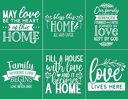 DGAGA Bless This Home Silk Screen Stencils - Family Reusable Self Adhesive Love Mesh Transfers & Welcome Stencils for Painting on Wood, Fabric, Cup - Home Decor - color: Bless this home stencils