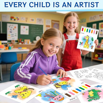 Paint with Water Coloring Books for Kids & Toddlers(Animal) | Mess Free Watercolor Painting Set, Water Color Painting Book,Craft Art Kit, Boys & Girls Birthday Gift, Travel Activity Toy - style: Animal A
