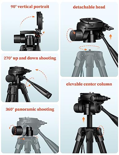 JOILCAN Phone Tripod Stand, 68" Tripod for iPad iPhone Tablet with Remote - color: Black, size: 68 Inch