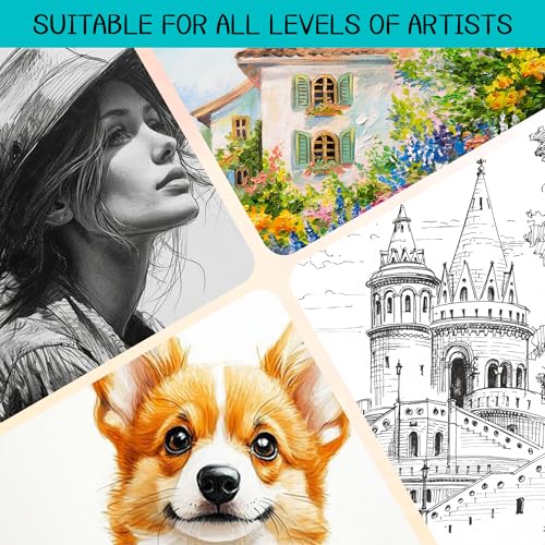 WINNER 9" x 12" Sketch Book 4 Pack, 400 Sheets Spiral Bound Art Sketchbook, 68lb/100gsm White Acid Free Drawing Pad, Sketching Doodling Drawing Writing Sketch Pad, Art Supplies for Back to School - color: Teal, size: 9"x12"