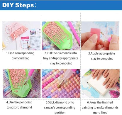 PINFFSHU Starry Night Diamond Painting Kits for Adult Beginners - color: blue