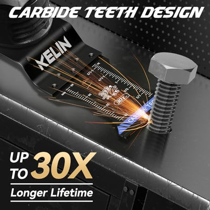 KELIN 6 PCS Carbide Titanium Oscillating Blade,Universal Multitool Blades | Heavy Duty Oscillating Tool Saw Blades for Steel Bolts Screws Metal Wood Cutting with Hangable Case,Fit For Bosch Fein Dewalt - size: 6 PCS (Carbide + Titanium)